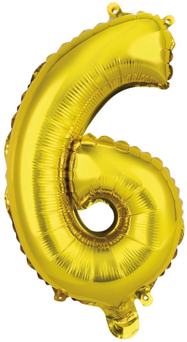 Folienballon Air-Filled "6" gold