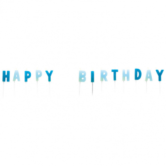 2609-551801-3-338 Kerzen-Set Happy Birthday blau