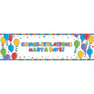 Folienbanner Brilliant Balloons personalisierbar 165 x 50,8 cm