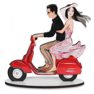 BRAUTPAAR AUF DEM MOTORRAD