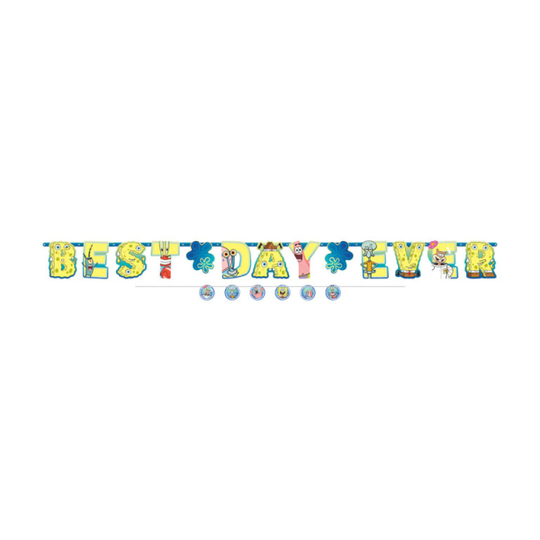 Partykette mit Mini Banner SpongeBob Papier 320 cm