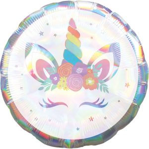 Standard Holographic Iridescent Einhorn Party Folienballon