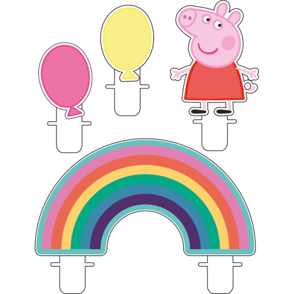 4 Mini-Figurenkerzen Peppa Pig