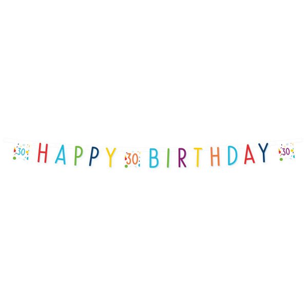 Banner "Happy Birthday" Confetti Birthday 30 Bunt