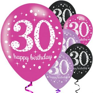 Latexballons 30 Happy Birthday - drei Farben
