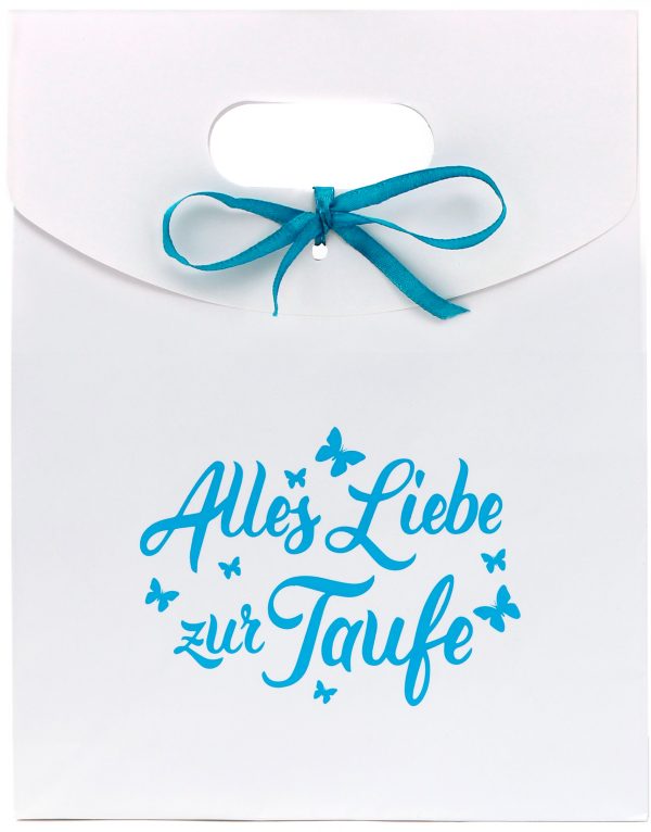Geschenktüte "Alles Liebe zur Taufe" blau