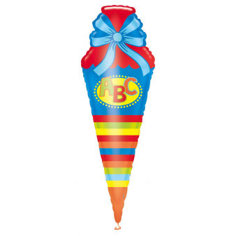 SuperShape ABC Schultüte Folienballon / Blau 35 x 111 cm