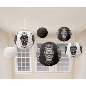 6 Lampions Day of the Dead Papier
