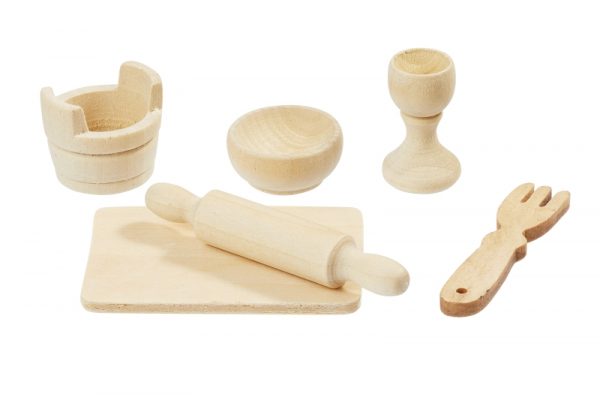 Hobby Fun Mini-Backset, Holz, 6-teilig,ca. 1 - 5,5 cm