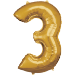 Folienballon Large 3 Gold 86cm