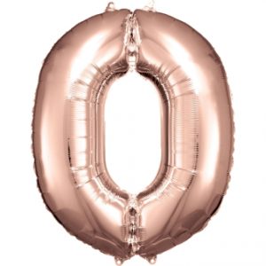 Folienballon Large 0 Rosegold 86cm