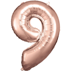 Folienballon Large 9 Rosegold 86cm