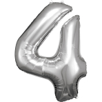 Folienballon Large 4 Silber 86cm