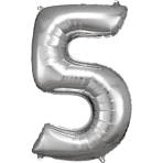 Folienballon Large 5 Silber 86cm