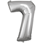 Folienballon Large 7 Silber 86cm