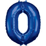 Folienballon Large 0 Blau 86cm