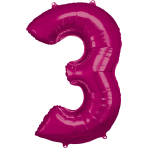 Folienballon Large 3 Pink 86cm