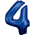 Folienballon Large 4 Blau 86cm