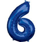 Folienballon Large 6 Blau 86cm