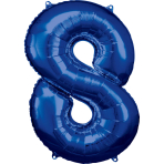 Folienballon Large 8 Blau 86cm