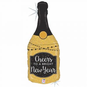 Folienballon Flasche Happy New Year, 91cm
