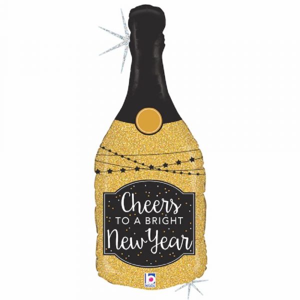 Folienballon Flasche Happy New Year, 91cm