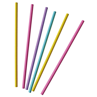 30 Trinkhalme Neon Papier sortiert 19,7 cm