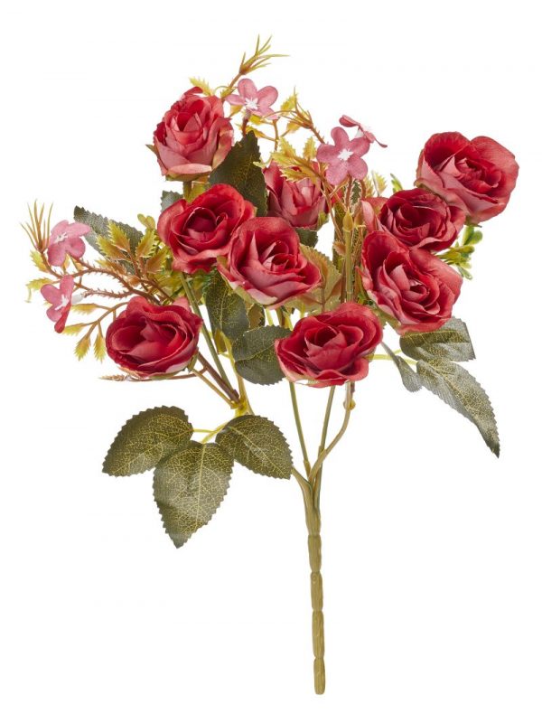 Rosenstrauß, 10 Blüten, ca. 30cm, rot