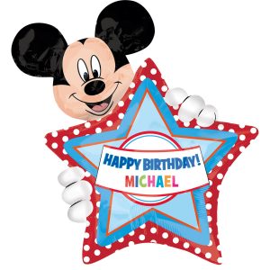 Folienballon SuperShape personalisiert Micky Maus Birthday
