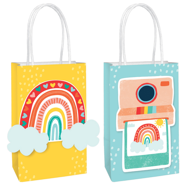 8 Tüten Retro Rainbow DIY Papier