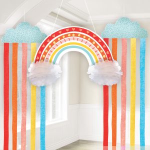 Hängedeko-Set Retro Rainbow Papier 3-teilig