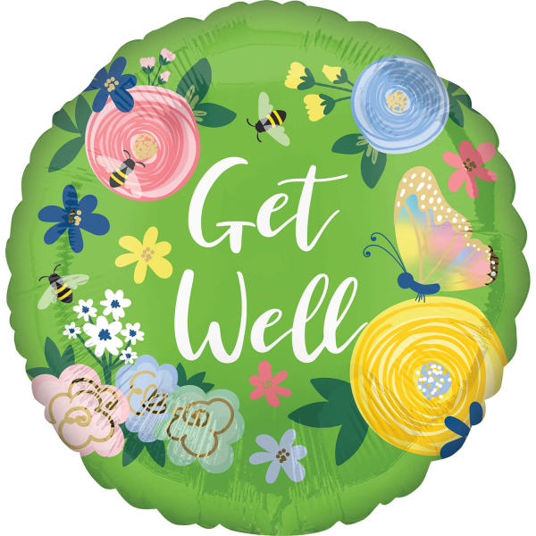 Get Well Floral Garden Folienballon