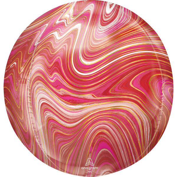 Orbz Marblez Rot & Pink Folienballon