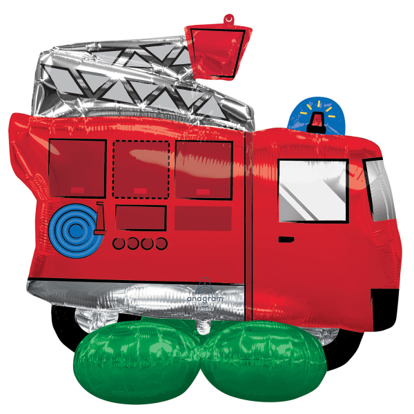 AirLoonz Feuerwehrauto Folienballon 106 cm x 88 cm