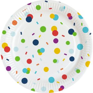 Pappteller Confetti Birthday 8 Stück