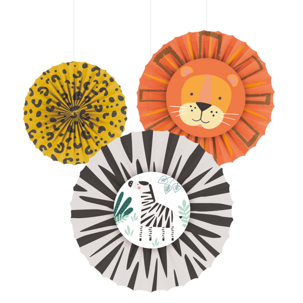 3 Deko-Fächer Get Wild Papier