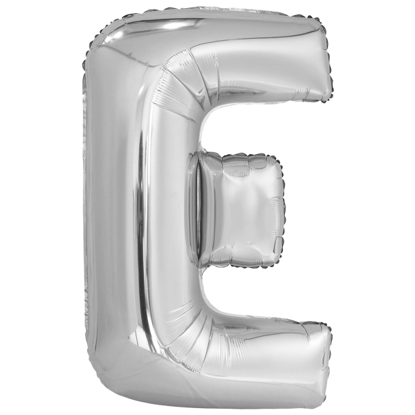 Folienballon SuperShape Buchstabe E Silber, 88 cm x 56 cm