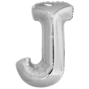 Grosser Buchstabe J Silber Folienballon 86 cm