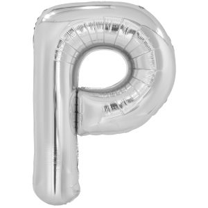 Folienballon SuperShape Buchstabe P Silber, 87cm x 60cm