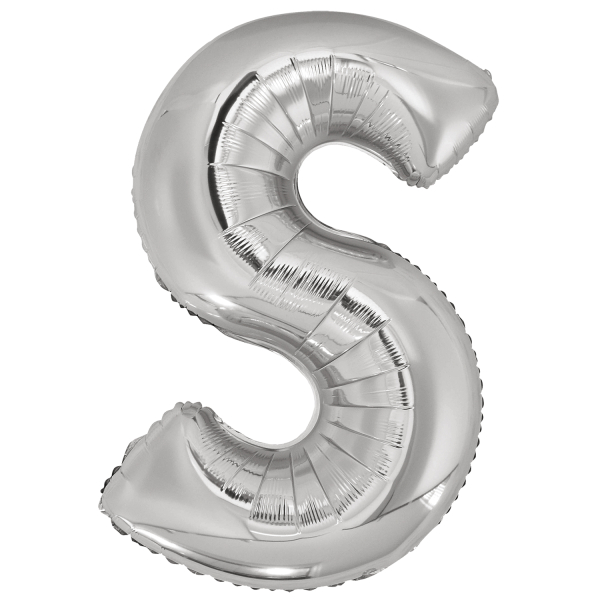 Folienballon SuperShape Buchstabe S Silber, 83cm x 55cm