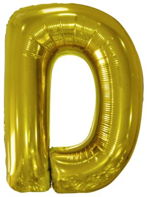Large Letter D Gold Folienballon verpackt 84 cm x 62 cm