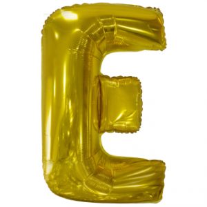 Folienballon SuperShape Buchstabe E Gold, 56,5 cm x 86 cm