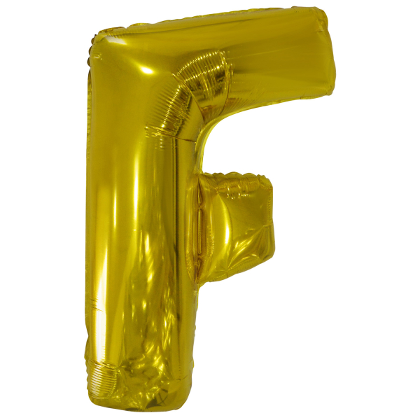Folienballon SuperShape Buchstabe F Gold, 54,5cm x 86cm