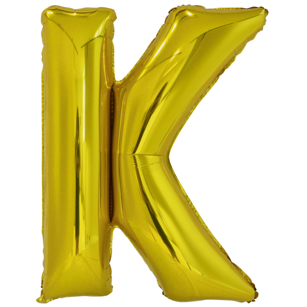 Folienballon SuperShape Buchstabe K Gold, 66cm x 83cm