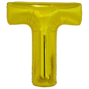 4022879-9909595-2-3-338 Folienballon SuperShape Buchstabe T Gold 86cm
