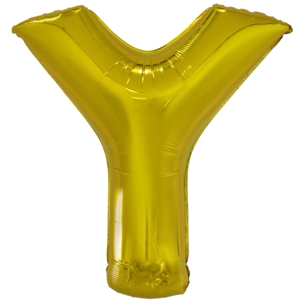 Large Letter Y Gold Folienballon 86 cm x 76 cm
