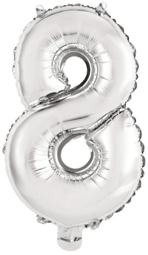 Folienballon Air-Filled "8" silber