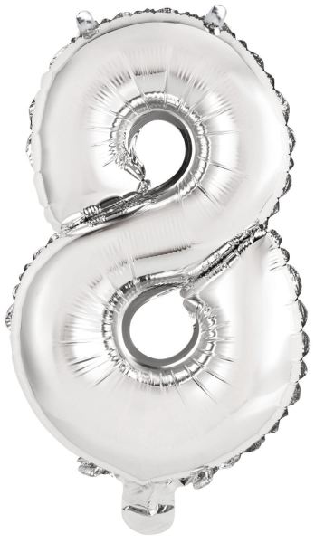 Folienballon Air-Filled "8" silber