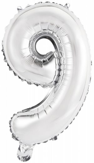 Folienballon Air-Filled "9" silber