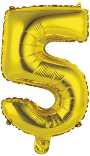 Folienballon Air-Filled "5" gold